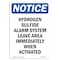 Signmission OSHA Notice Sign, 18" Height, Rigid Plastic, Hydrogen Sulfide Alarm System Sign, Portrait OS-NS-P-1218-V-13580 - alternate 1